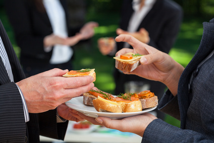 Small sandwiches on office meal